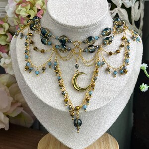 Halskette Gold Unikat mit Perlen & Goldketten