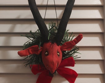 Krampus head ornament