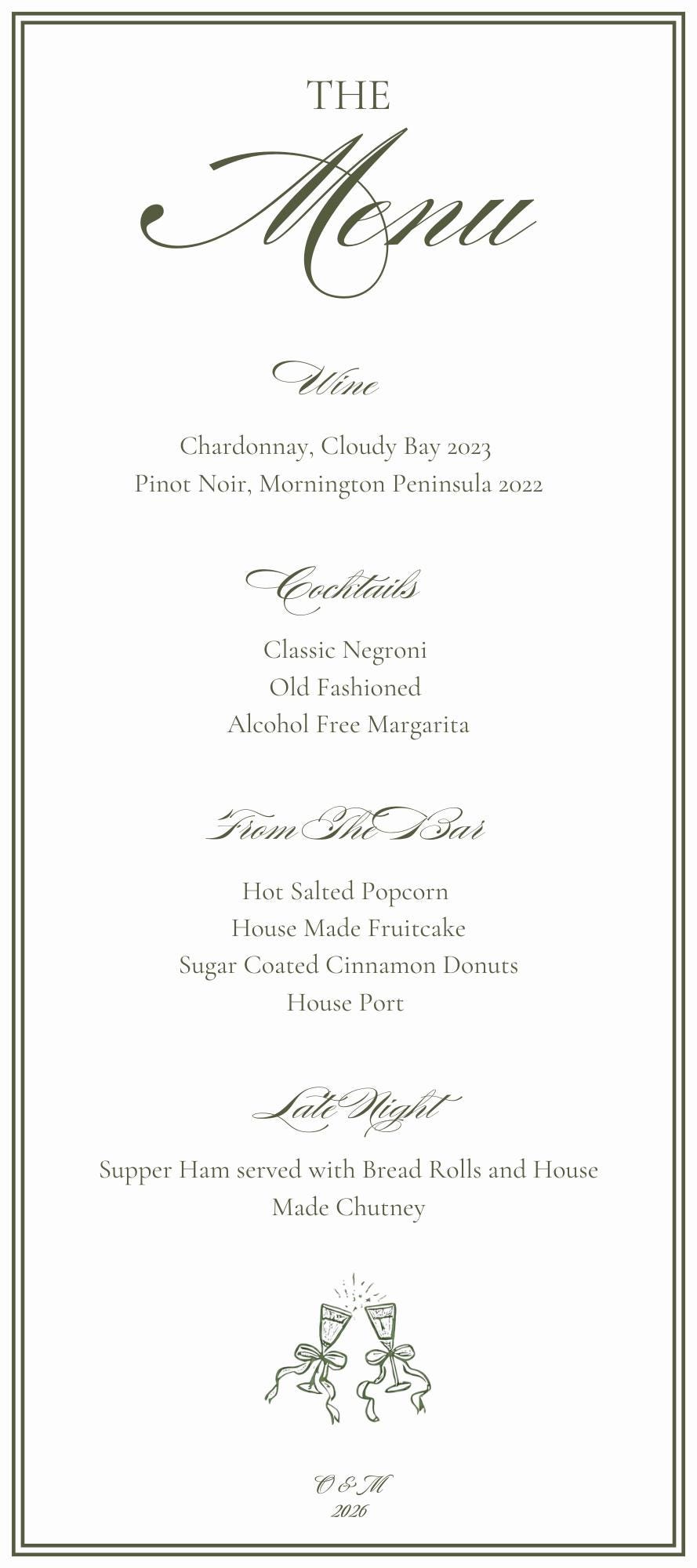 Set Menu Names Classic Menus + Name Card Template | Editable Wedding Menu + Place ...
