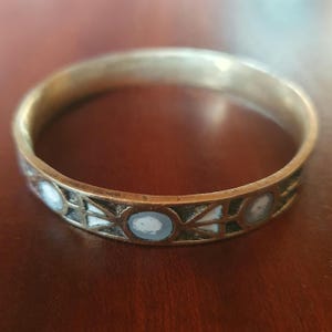 Bracelet Signé Dominique Piechaud Doré - Bijou Occasion En Cuivre Longueur 19-20cm