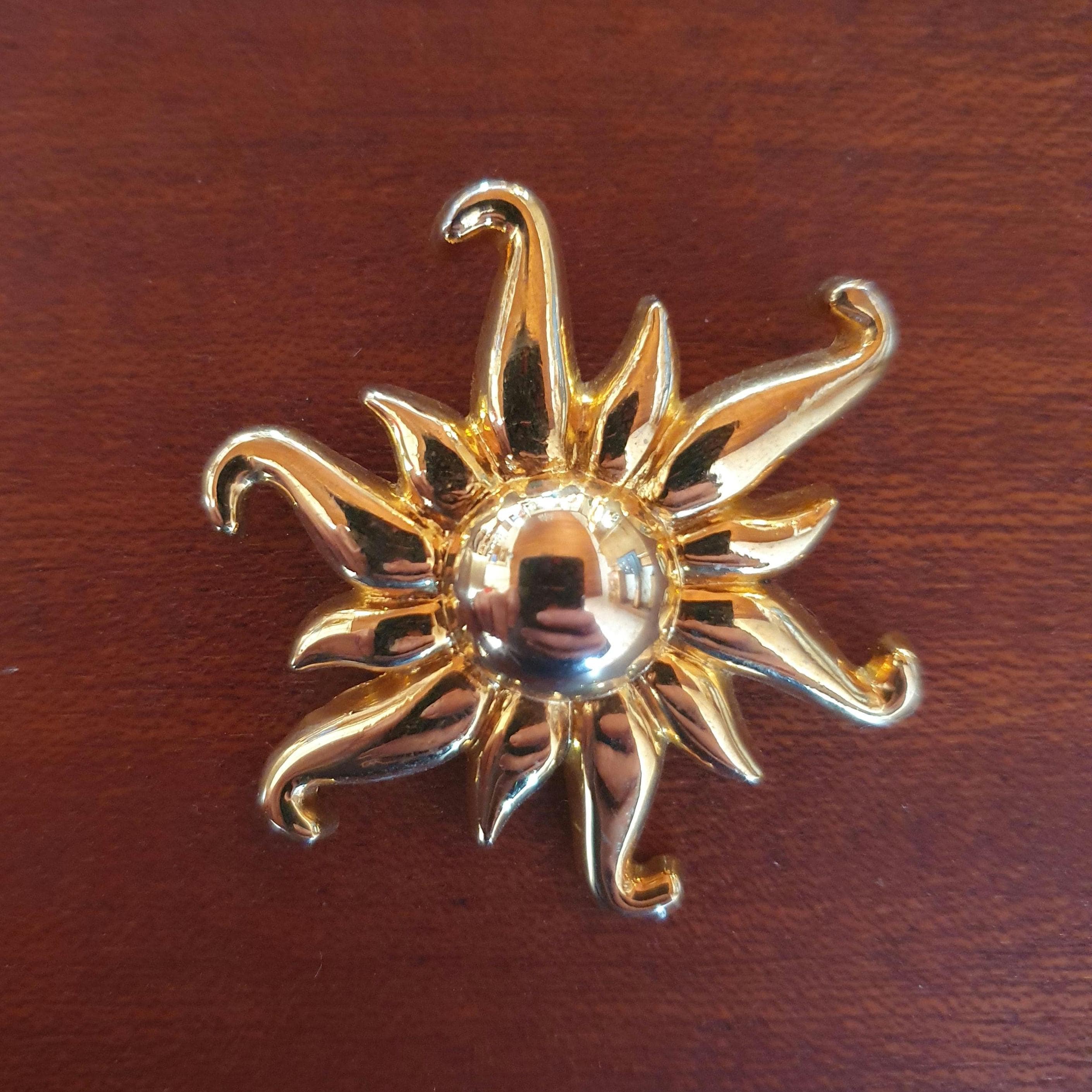 Broche Ancienne CCB - Forme Soleil - État Bon - Vintage