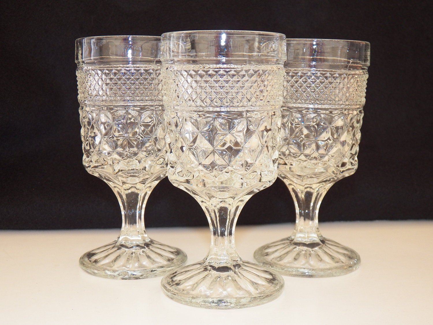 Vintage Glassware Anchor Hocking Wexford Set of Three Etsy