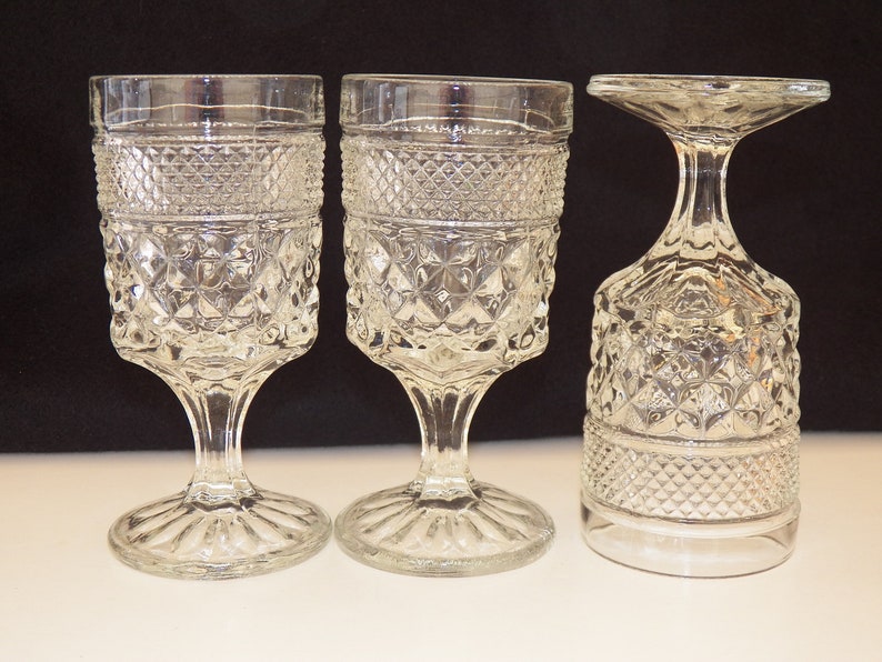 Vintage Glassware Anchor Hocking Wexford Set of Three Etsy