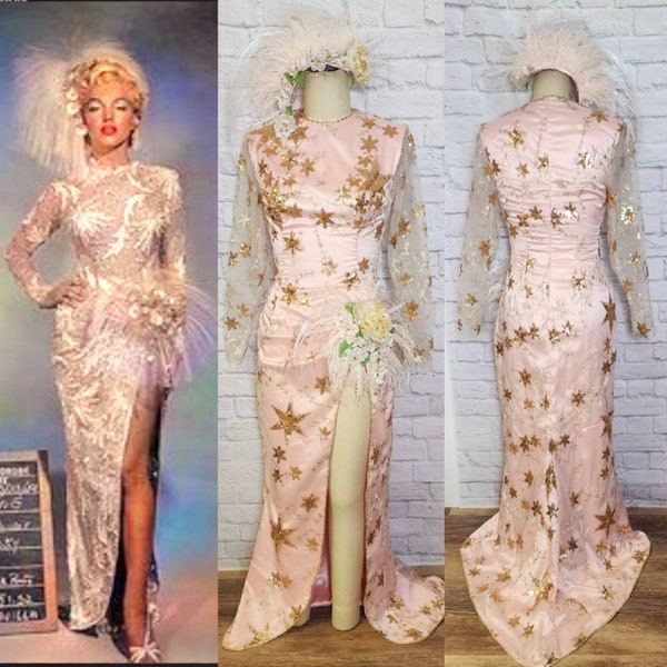 Sample Marilyn Monroe Showgirl Dress and Headpeice Ready To Ship Medium New