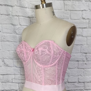 Pink Long Line Strapless Bra - Vintage 60s Spencer - 32 B