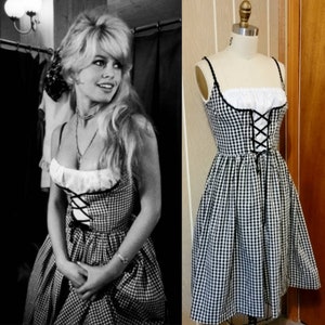 brigitte bardot shirt dress Brigitte Bardot in 1956 gingham dress