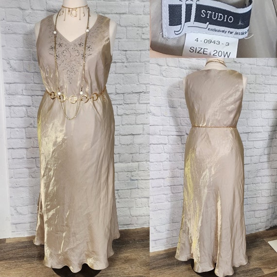 slim fit dress slacks Rose Gold Sequin Maxi Dress With Gold Detail main image 0