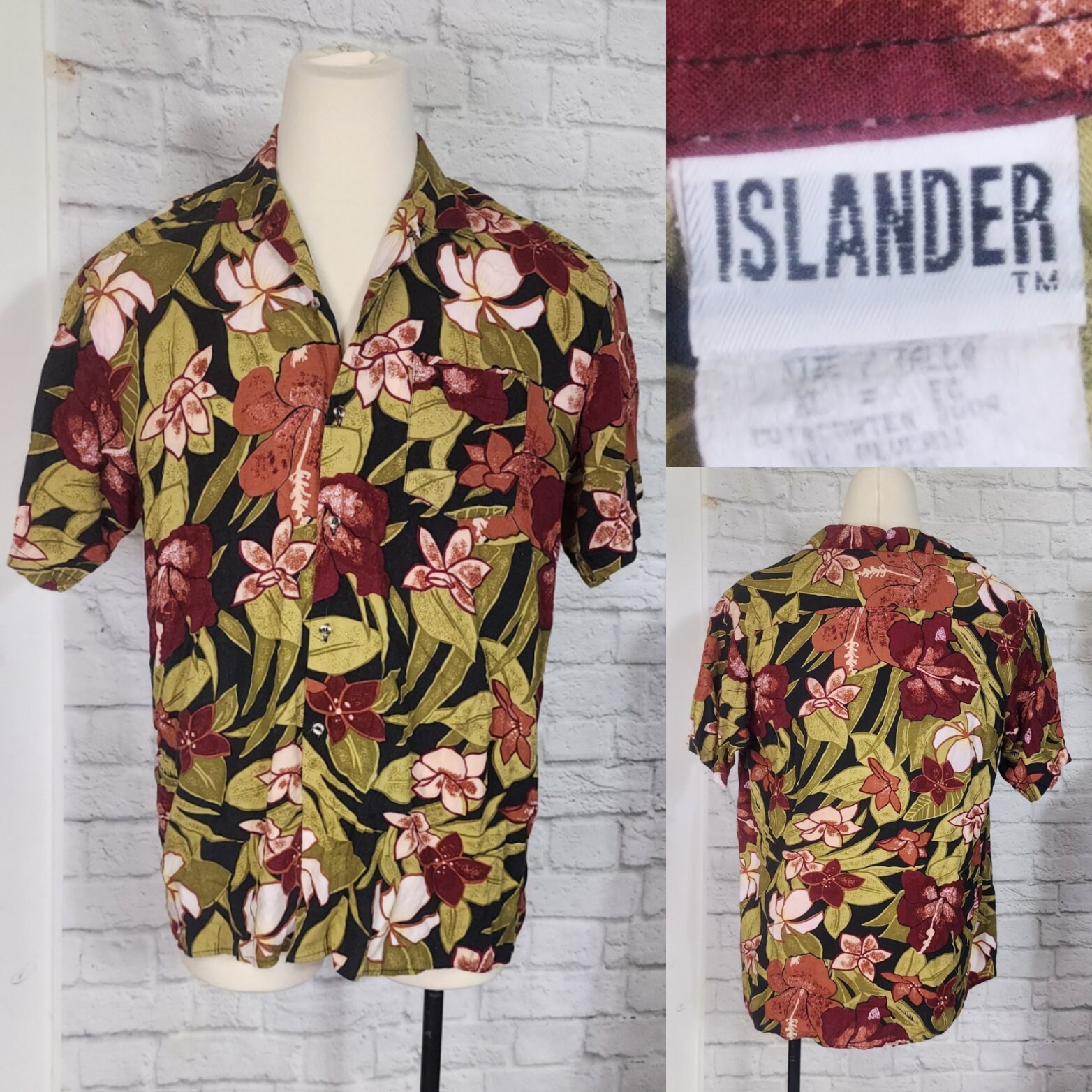 80s/90s Hawaiian Shirt, Muted Floral Hawaii Shirt Vacation Luau  display picture 1