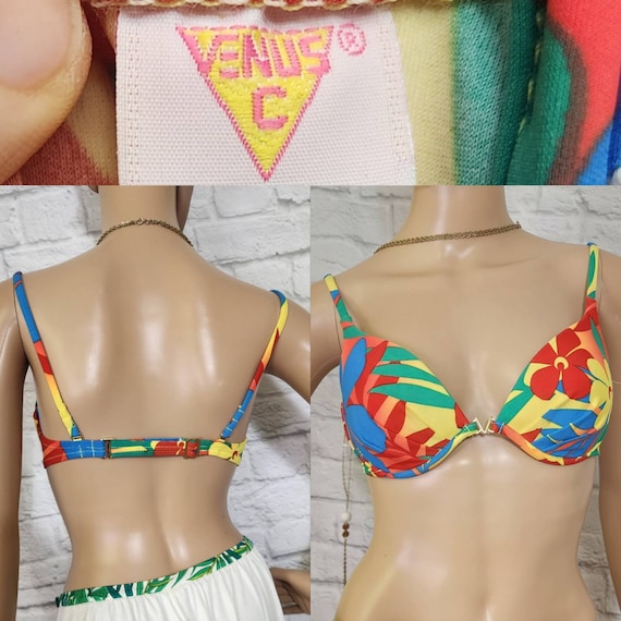 Venus Hawaiian Bikini Top 1980s 1990s Underwire Padded Bikini Bra