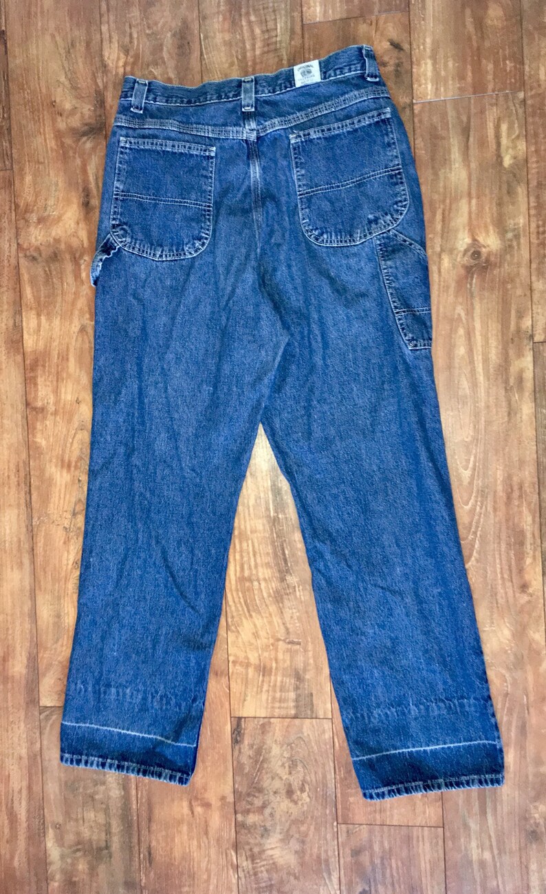 90s dark wash Carpenter Jeans Hammer Loop Grunge Skater pants Etsy