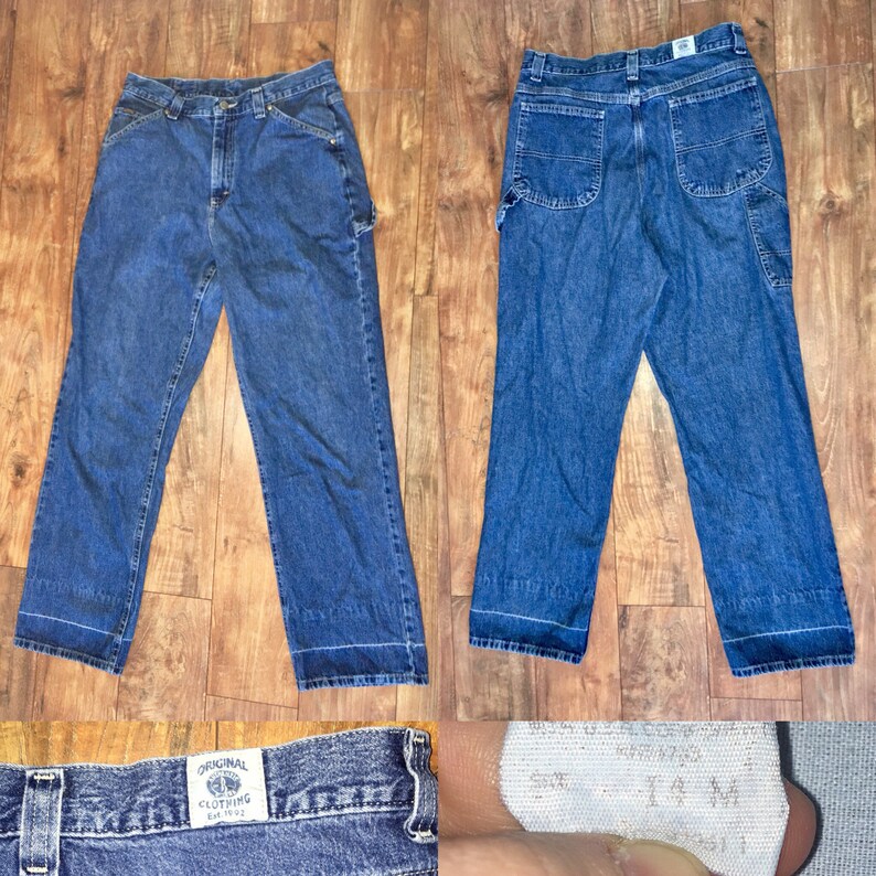 90s dark wash Carpenter Jeans Hammer Loop Grunge Skater pants | Etsy