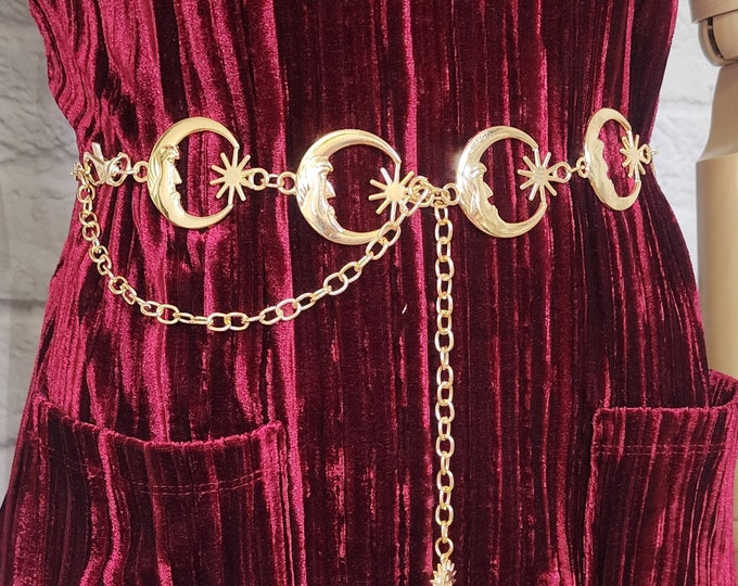 Gold Metal Chain Link Hip Belt/layered Metal Link Chain Belt Etsy