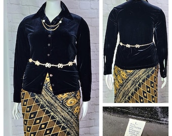 y2K Blouse, Stretch velvet, As is, black collared, witchy vibes, whimsigoth, vintage retro Goth Hippie Boho Stevie Style Nicks