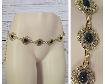 U Pick! Y2K Chain Belts, Golden Sun Moon, Silver Plus Size Adjustable, Whimsigoth