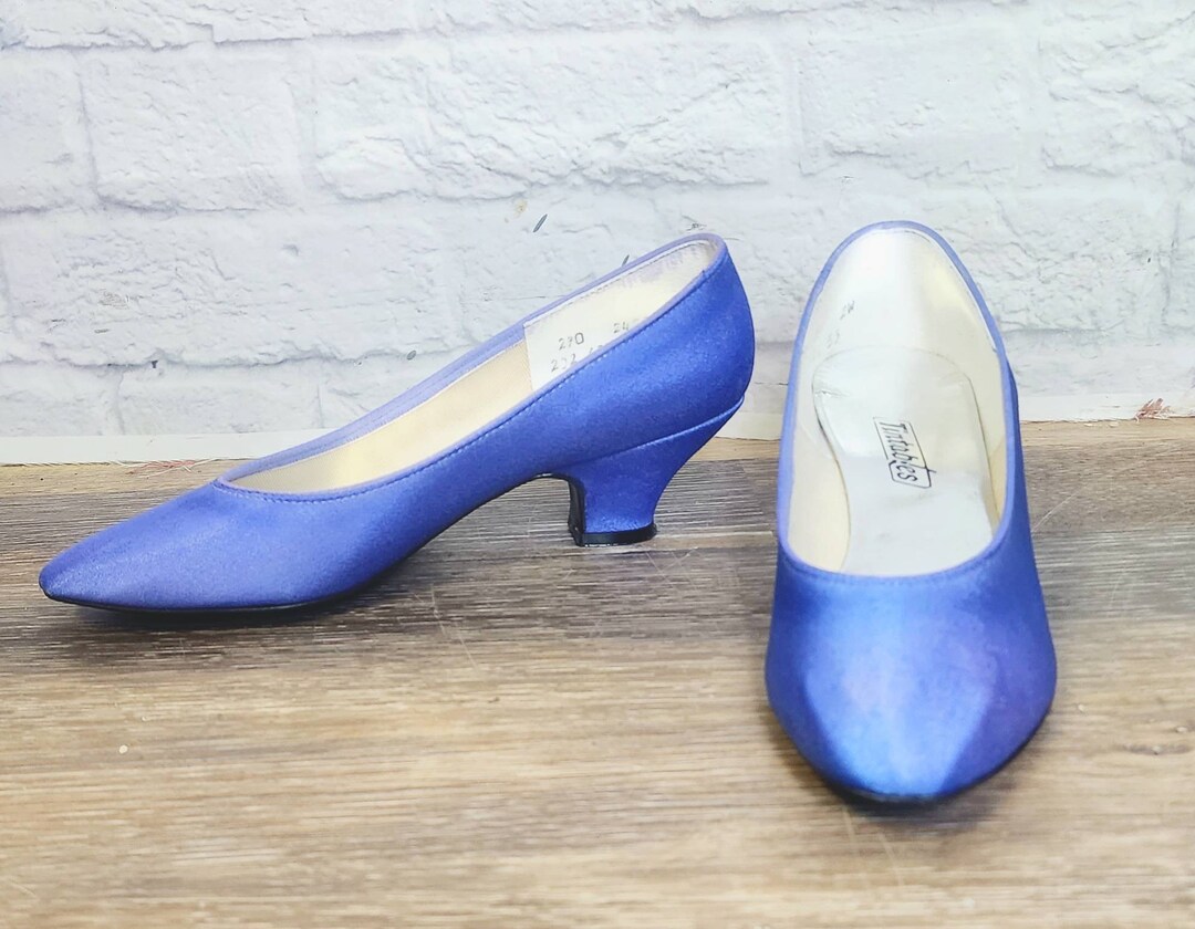 80s Purple Crepe Satin Low Heal Bridesmaid Prom Shoes Womens - Etsy