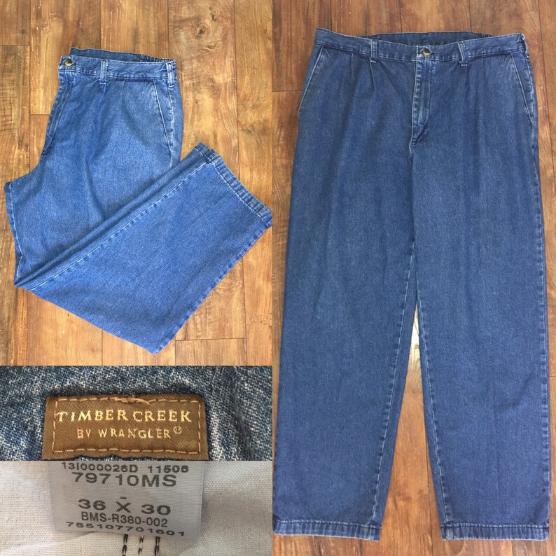 80s Pleated High waist Mom Jeans Medium Dark Wash Stranger things pants Plus Size 36x 30 Elle Eleven Costume