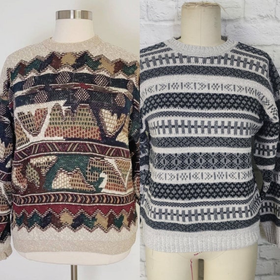 Colorful sweaters 90s hot sale