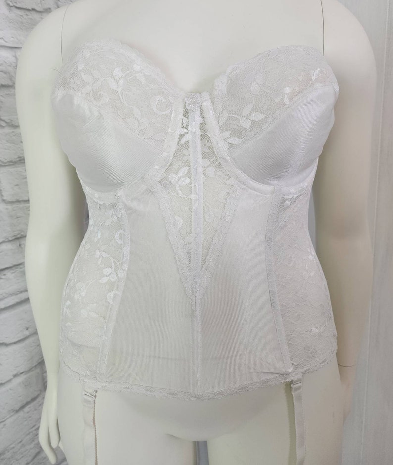 Plus Size 40D Strapless Bra Pinup Long Line White Bridal - Etsy