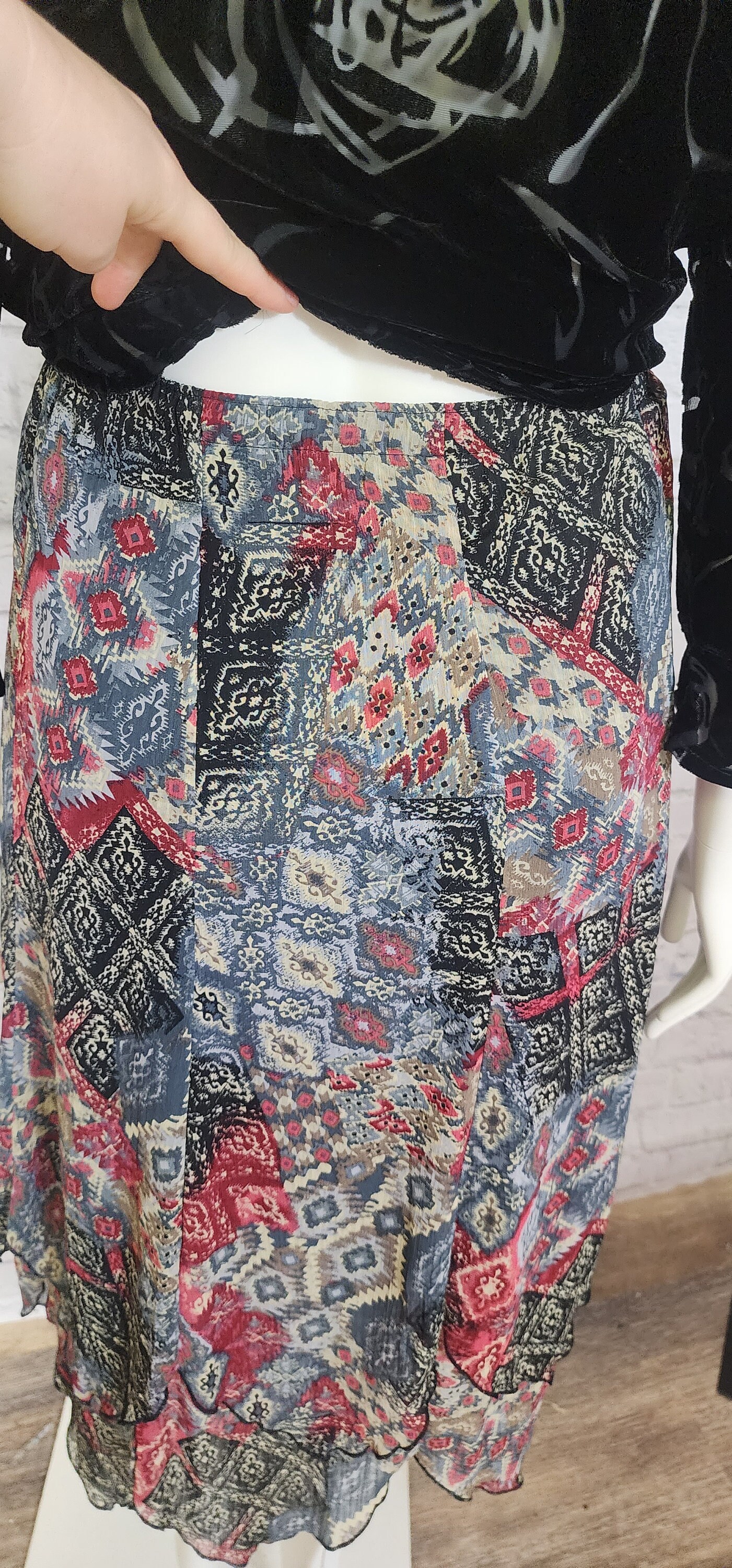 【HI FI FNK】(W) Hippie Checked Skirt buddha-trends-skirts-