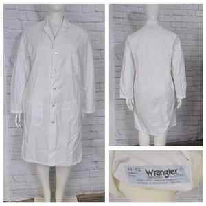Dr Doctor Lab Coat Jackets Uniform White Long Sleeve Button Front Halloween Costume Mad Scientist All Sizes