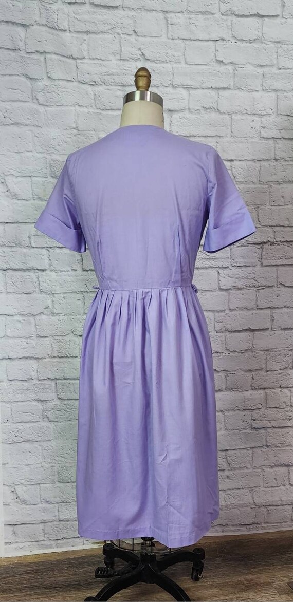 50s/60s Dress, shirtwaist, Pastel purple, pleated… - image 3