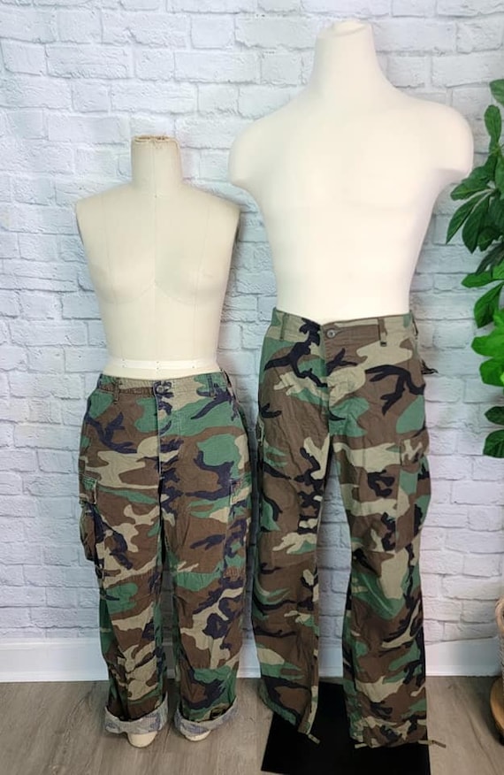 Camo Pants All Sizes 80s 90s Cargo Pants Camouflage Combat Grunge