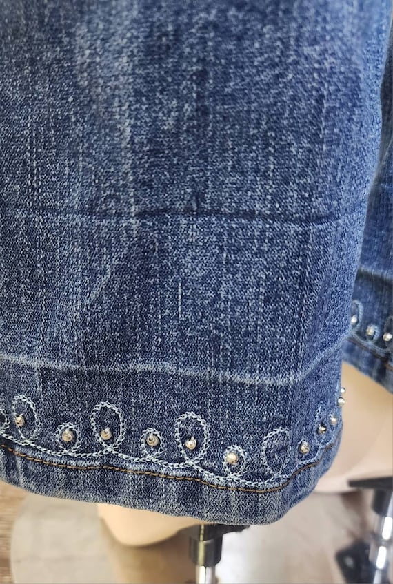 Y2K 00S Jeans, Low Rise, Beaded Embroidered Bootcut Stretch