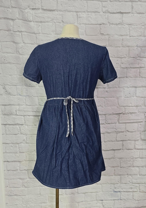 90s Denim Mini Dress Babydoll. Cotton Light Weight, Babydoll, Casual Midi, Teacher Vibes