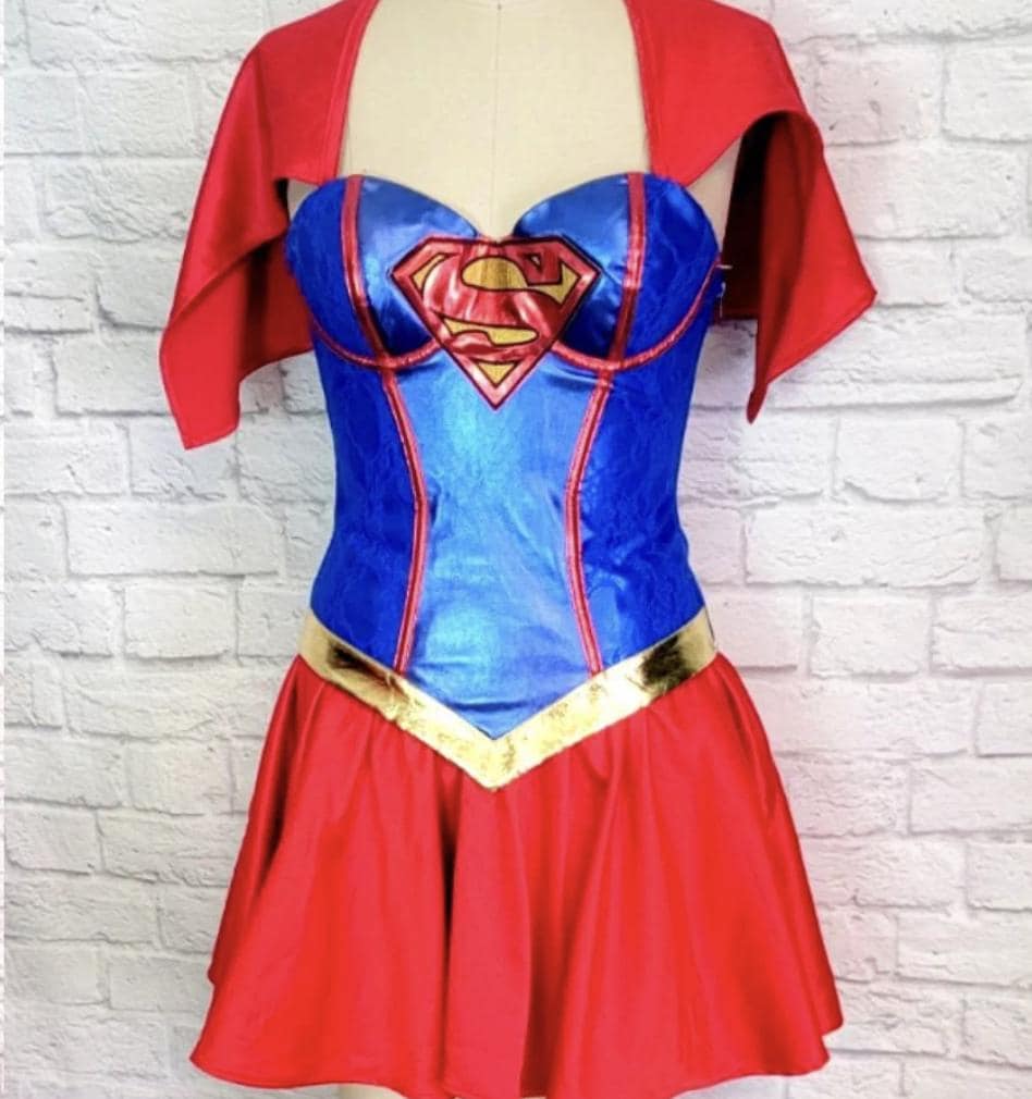 chinese dress ladies Tipsy Elves Halloween Red and Blue Patriotic Superhero Long Sleeve Bodysuit Costume for Women main image 1
