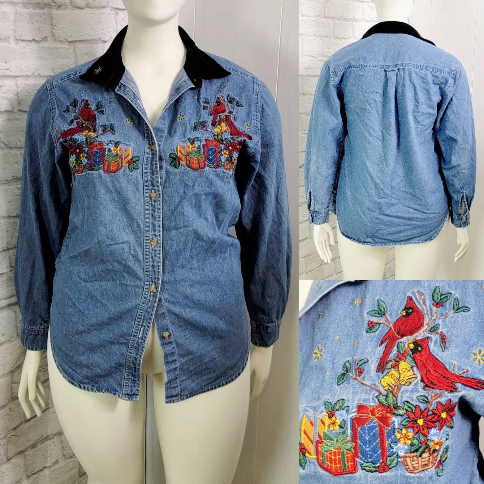 You Choose 90s Christmas Button up Shirts Embroidered -  Israel