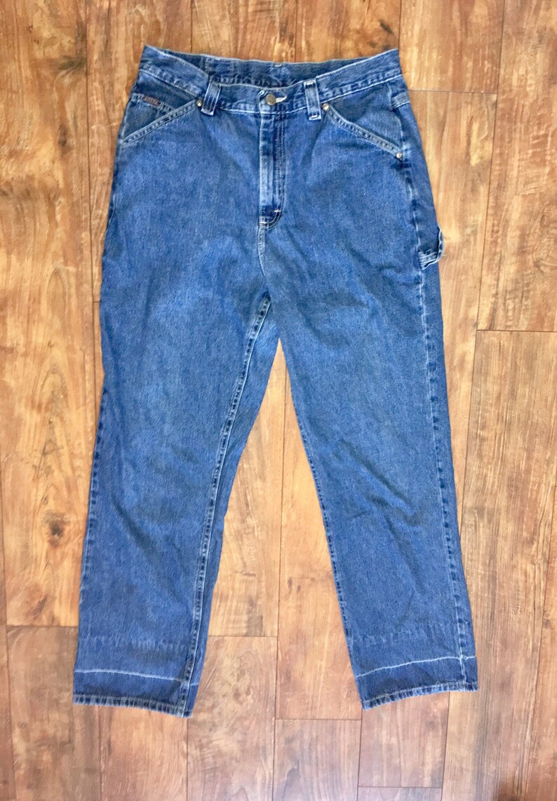 90s dark wash Carpenter Jeans Hammer Loop Grunge Skater pants Etsy