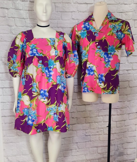 60s/70s Honeymoon Set, 2pc Outfit Set Dress Shirt… - image 1