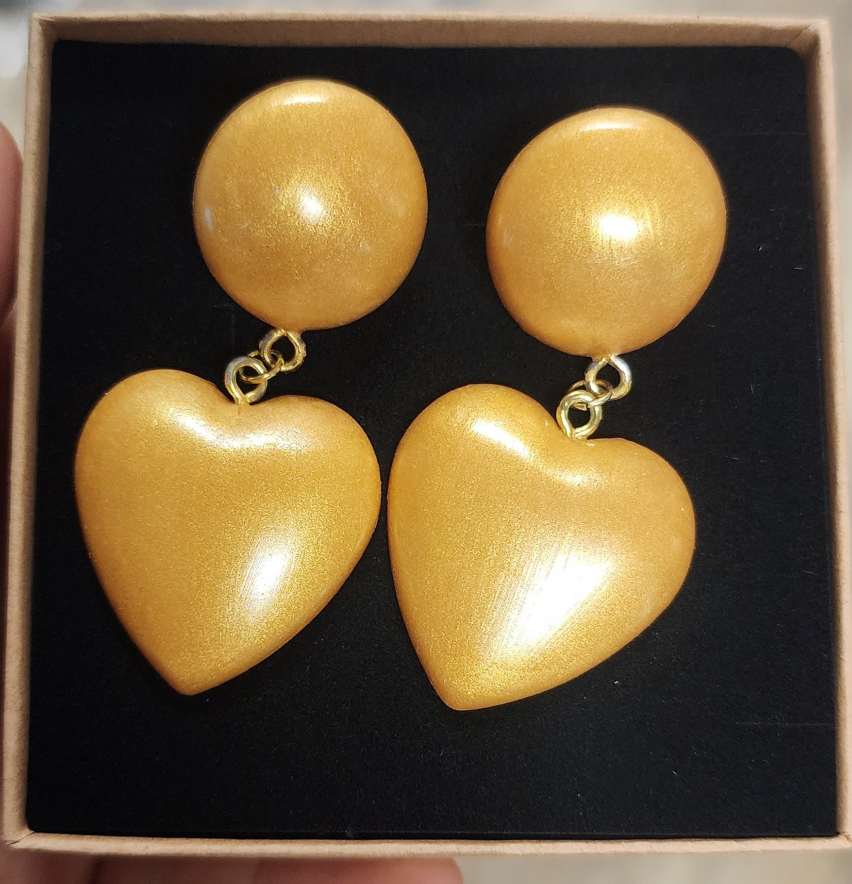 ピアス [VINTAGE HOLLYWOOD] 3-Way Heart Ball Earrings VINTAGE HOLLYWOOD] 14K Gold☆Triple Baguette Heart Earrings