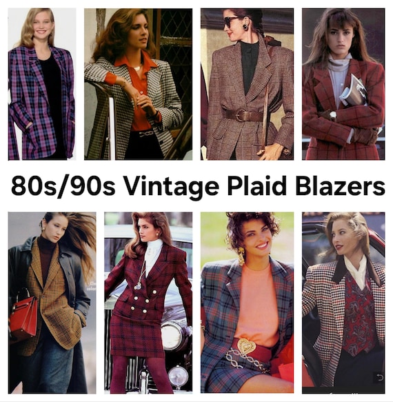U Pick! 80s/90s Plaid Blazers, Classic Boxy Fit, Business