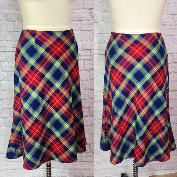 Bias cut plaid skirt discount