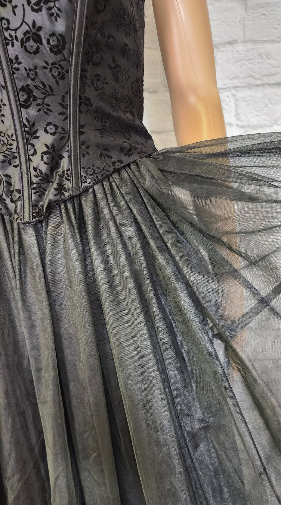 新品未使用❗️todayful Frill Tulle Bustier 90s Gothic Corset Prom Dress Style Dress Black Floral