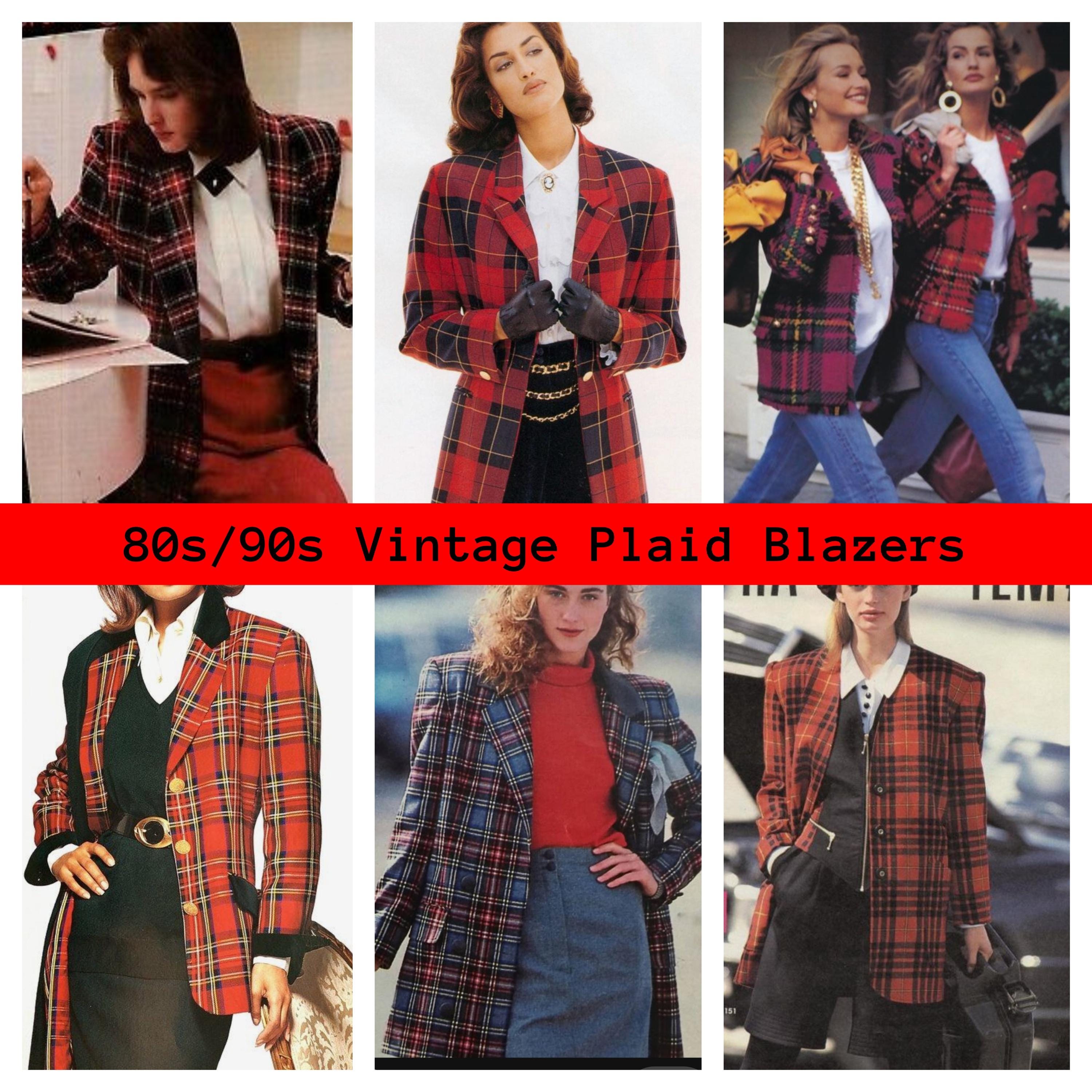 U Pick! 80s/90s Plaid Blazers, Classic Boxy Fit, Business