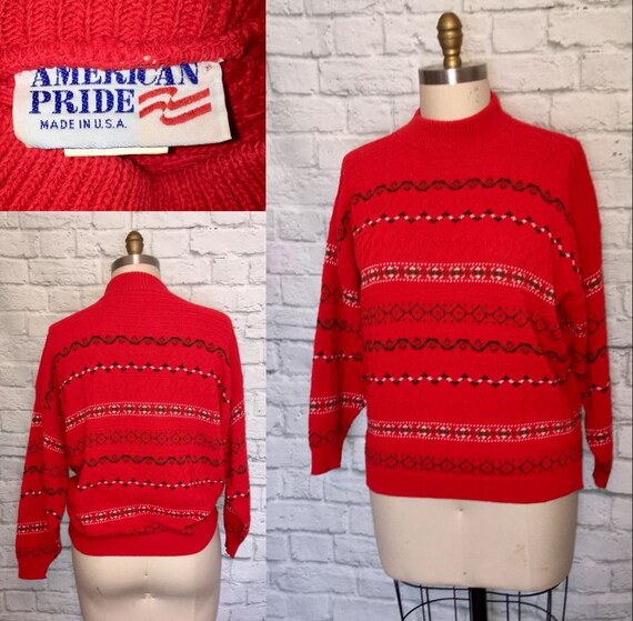 U Pick! 80s/90s Vintage Sweaters, Red Black, Cozy… - image 7
