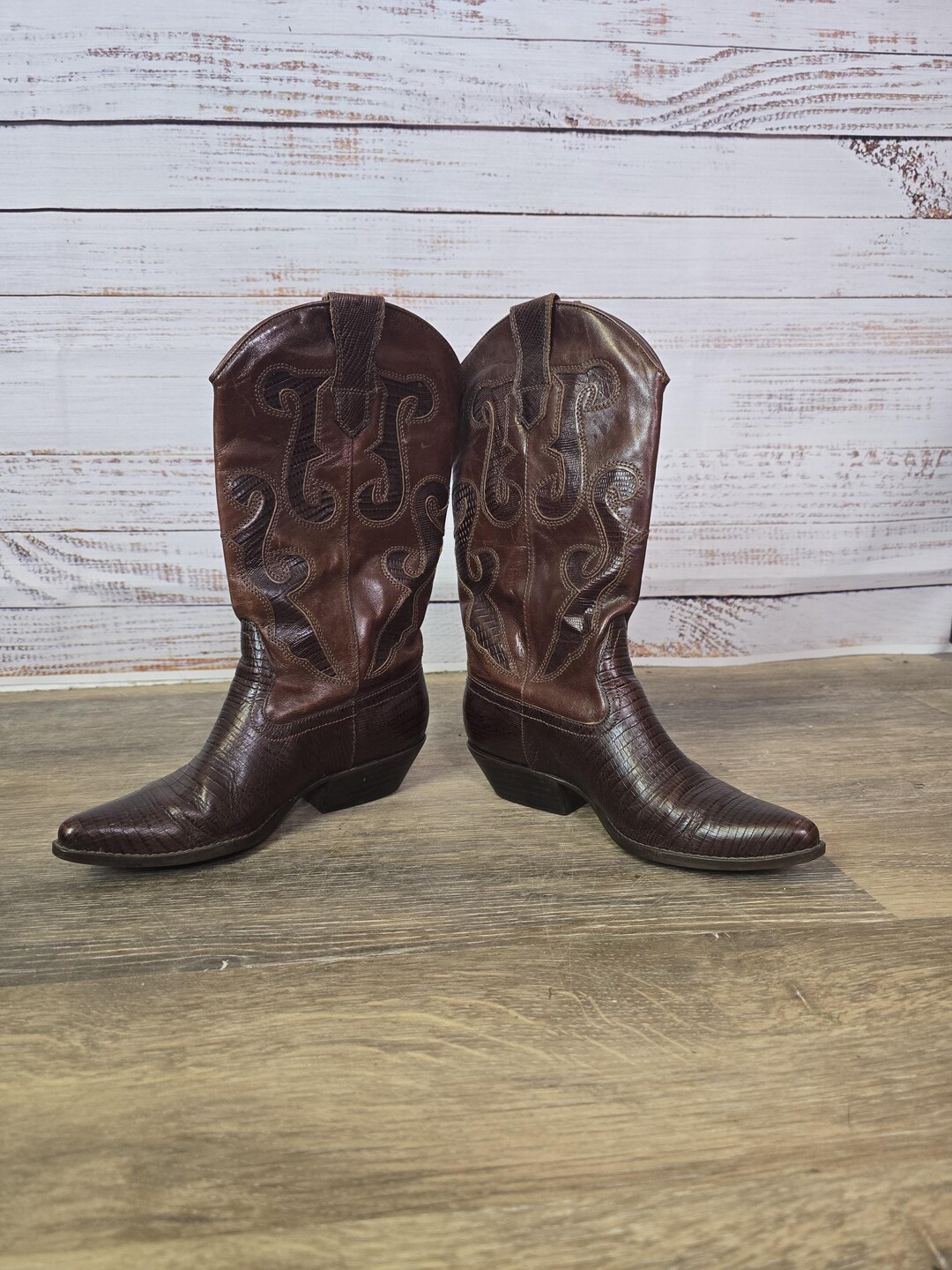 90s Brown Cowboy Boots (8)