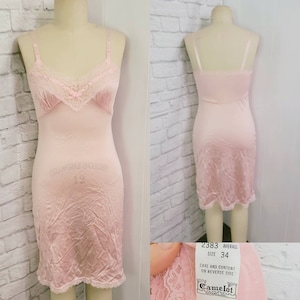 U Pick! Vintage Slip Dresses, 50s, 60s,70s. silky nylon, knee length- Lace Bust and Lace Hem- Pinup Coquette Lingerie