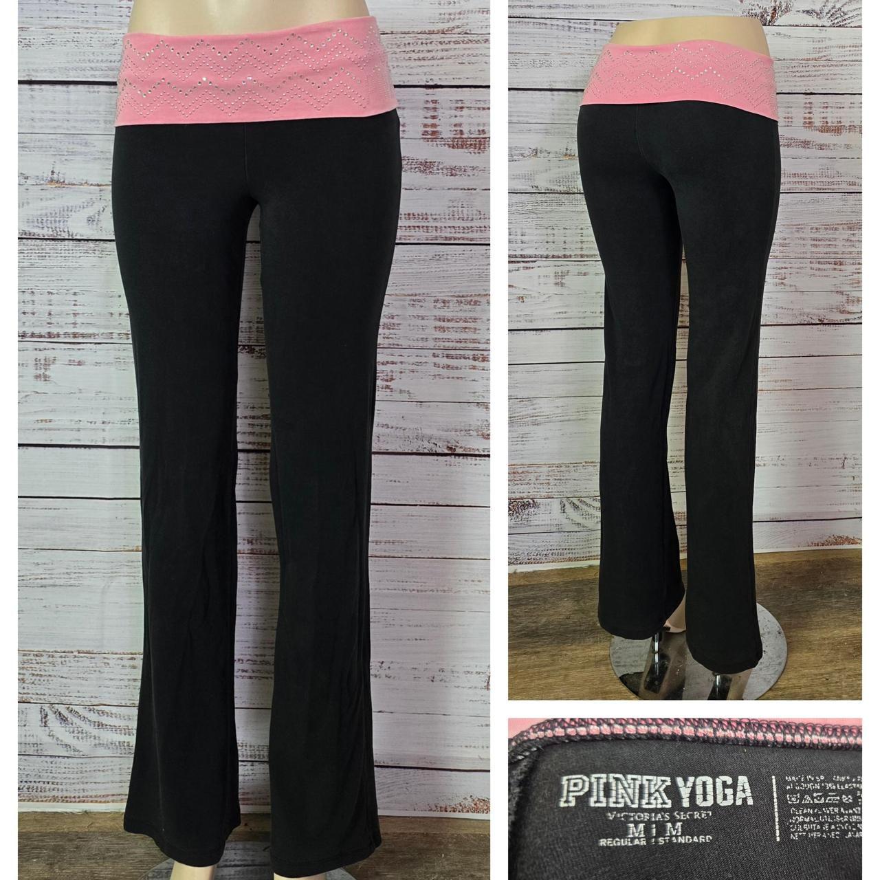 Victoria Secret PINK Yoga Pants, Rhinestone Fold Over Waistband