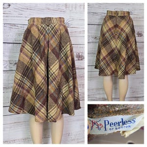 Vintage 70s bias chevron Plaid Midi Skirt Dark Academia  autumn fall vibes, Bias Wool Acrylic 70s 80s Secretary Size S/M