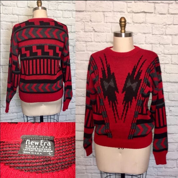 U Pick! 80s/90s Vintage Sweaters, Red Black, Cozy… - image 4