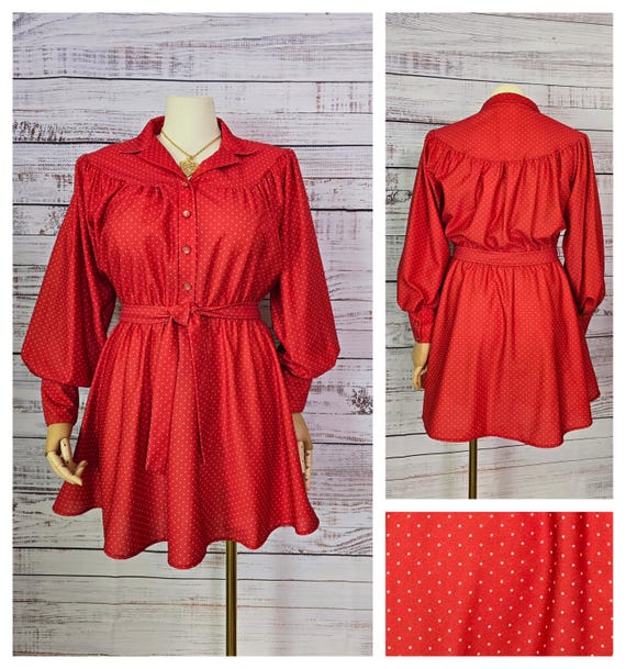 Vestido mod de los años 70, minivestido Aline, rojo, corte