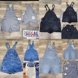 Wähle aus! Kurze Latzhose, 90er Jahre Y2K Denim Overall Shorts Romper Hosenträger Latz 90er 1990er Jahre Alle Sizes Baumwolljeans
