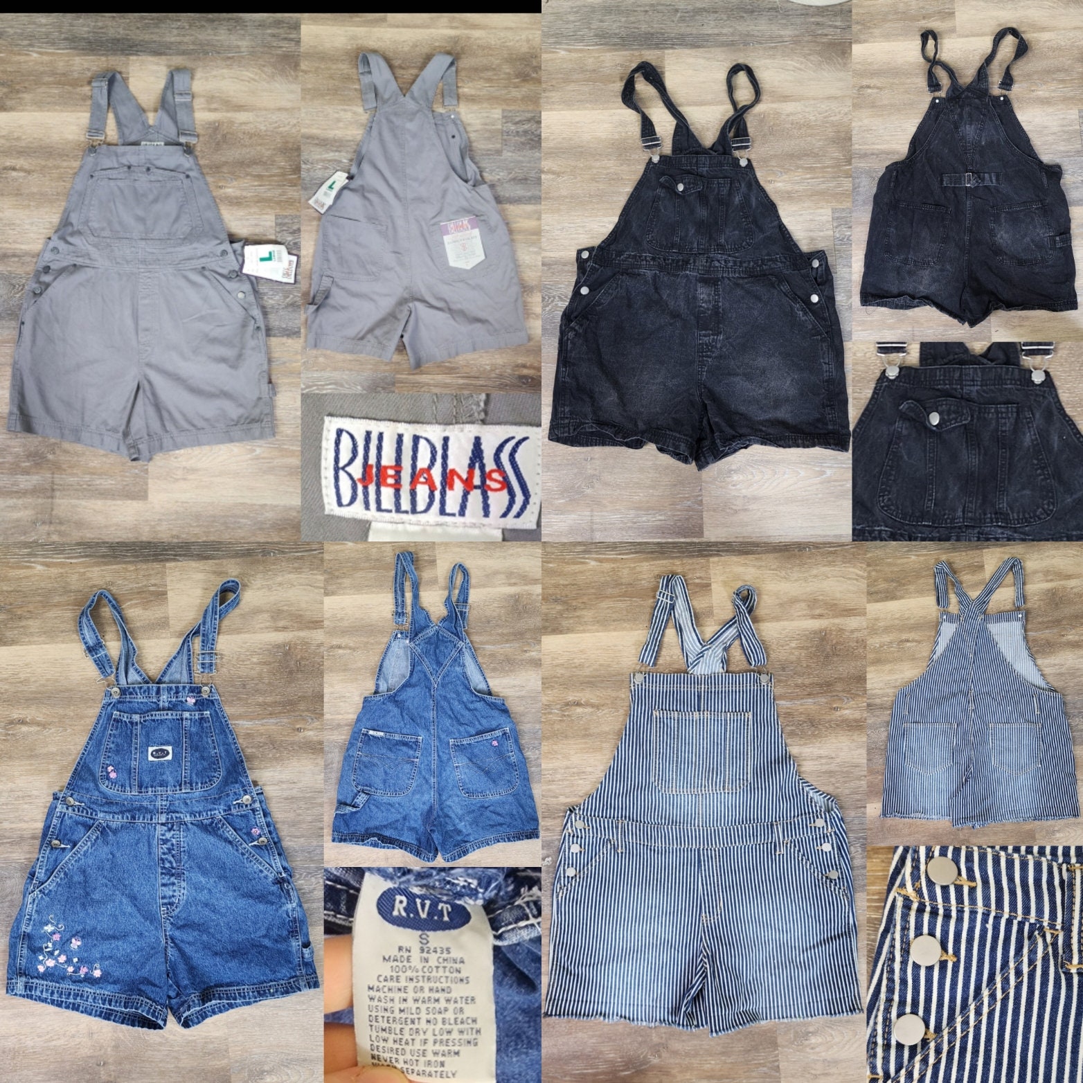 U Choose! Short Overalls, 90s Y2K Denim Overall Shorts