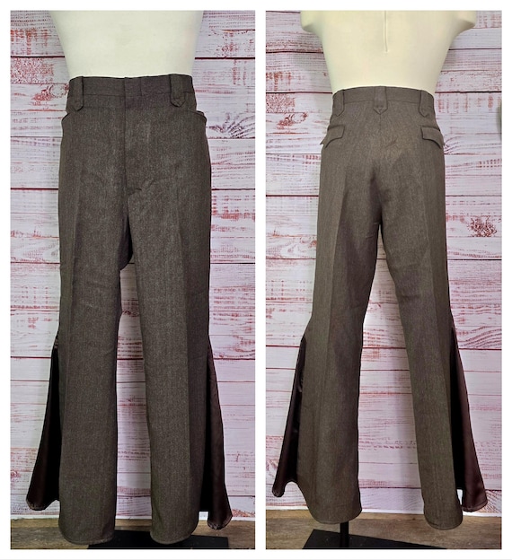 70s JAPAN Vintage 国産 ベルボトム スラックス ブラックフレア 70s JAPAN Vintage 国産 ベルボトム スラックス ブラックフレア