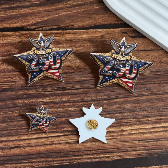 1776-2026 Enamel Commemorative Keepsake Brooch US 250th Anniversary, US 250th Anniversary Souvenir Set Pin