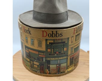 Vintage 1930s Dobbs Fifth Avenue Fedora 2.5"Brim Cavanagh Edge Size 7 Fur Felt