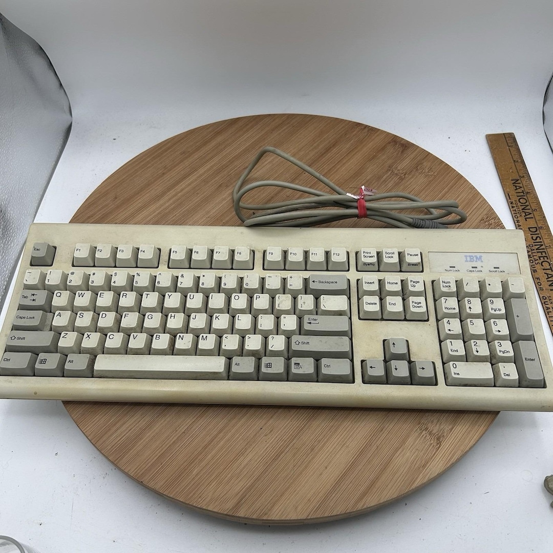 Vintage 1997 IBM KB-8923 07H0665 Wired Keyboard PS/2 Blue Logo 1996-12 ...